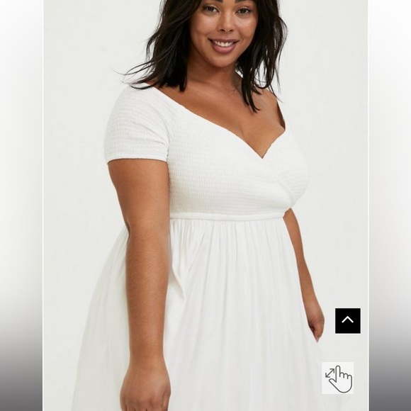 TORRID - Mini Challis Off-Shoulder Surplice Skater Dress - Picture 3 of 3